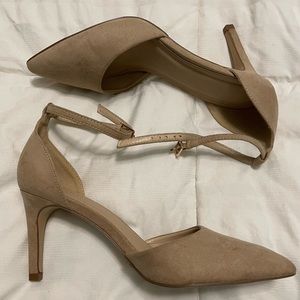 Tan Professional Heels with Ankle Strap